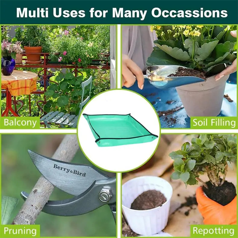 Flower Pots Transplanting Mats Gardening Planting Mat PE Plant Repotting Mat Foldable Waterproof Gardening Potting Pad