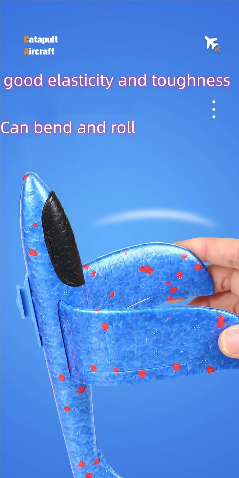 Glowing Foam Aircraft 10M Launcher Catapult Glider Aircraft Gun Toy Children's Outdoor Game Bubble Model Shooting Flying Roundab