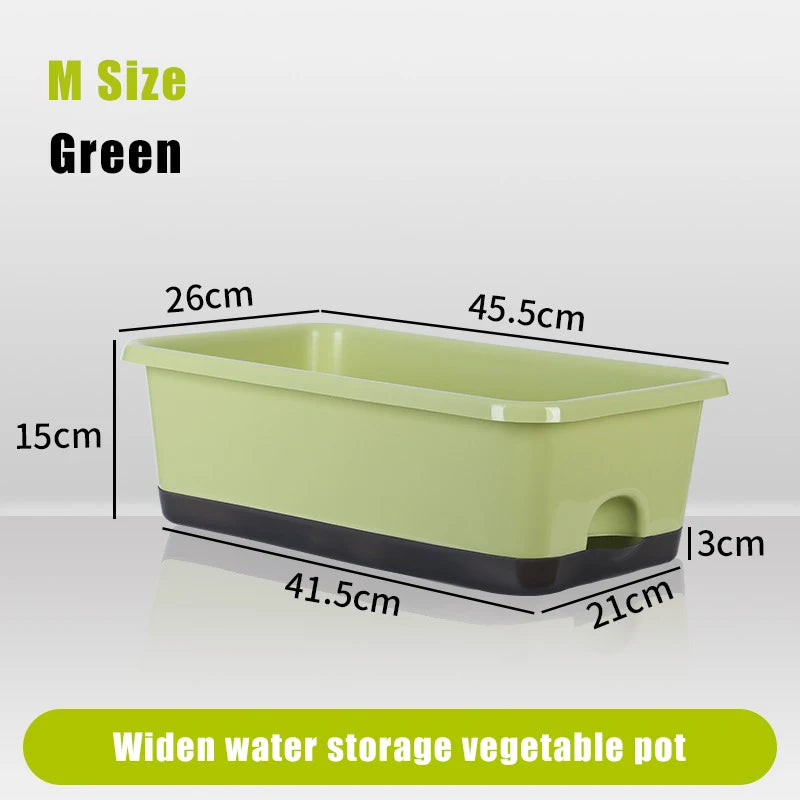 Second Generation Thickened Hollen Pot Self-priming Water Breathable Rectangular Vegetable Pots Home Garden Balcony Planting Box