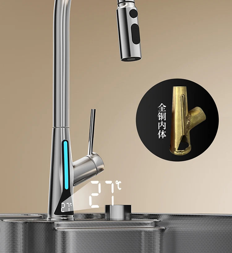 Household Sink, Made Of 304 Stainless Steel, With A Large Single Sink And Integrated Molding