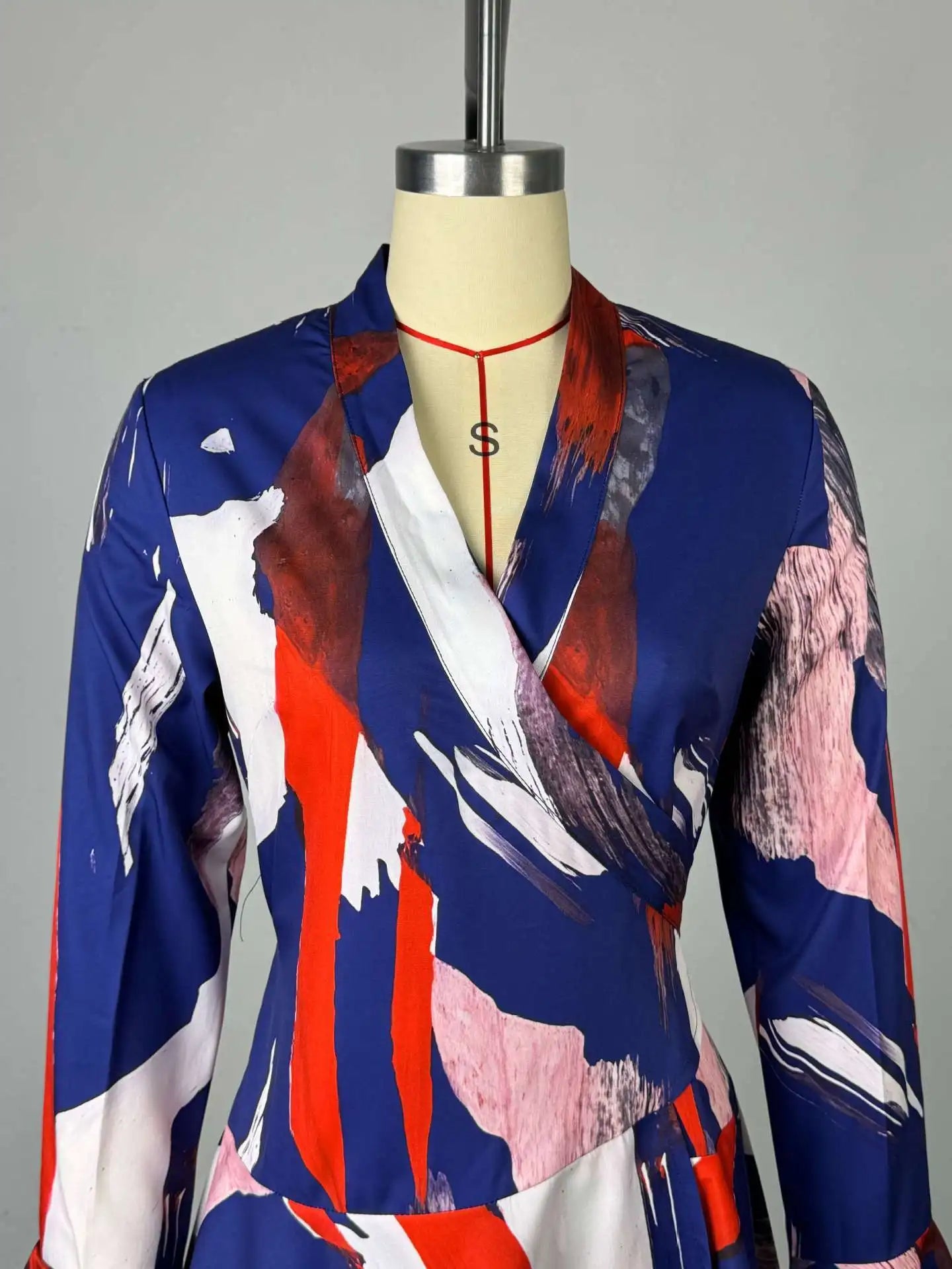 Women's Clothing 2025 Summer New Sweet Fresh Printed V-neck Tie Bell Sleeve High Waist Dress Short Skirt Vestido Women Elegant