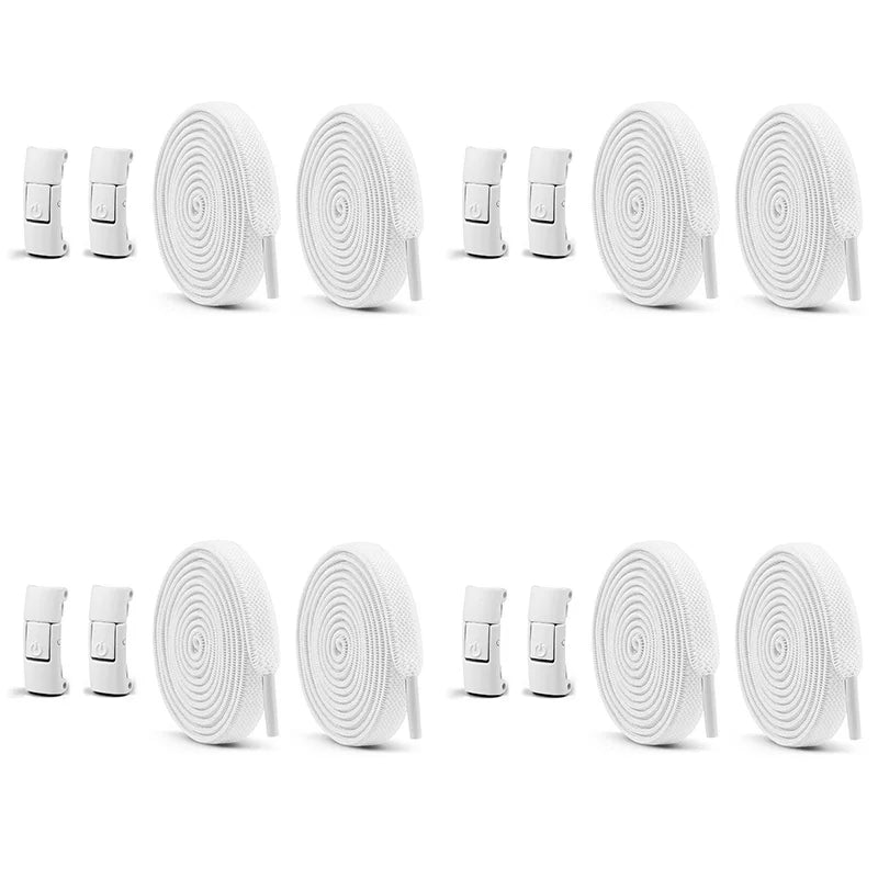 No Tie Shoe Laces Press Lock Shoelaces Without Ties Elastic Laces Locking Without Detachment 8mm Widened Flat Shoelace for Shoes