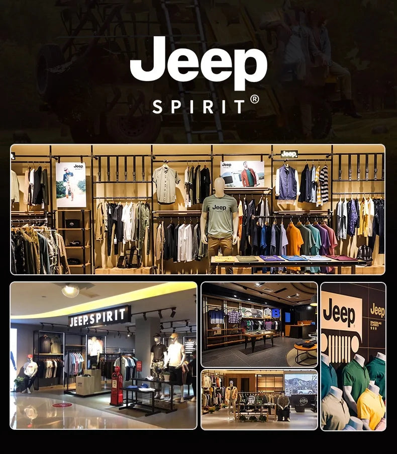 Jeep Spirit Men's Jacket for Spring and Autumn Leisure Stand Collar Fashion Warm Windproof Solid Color Coat