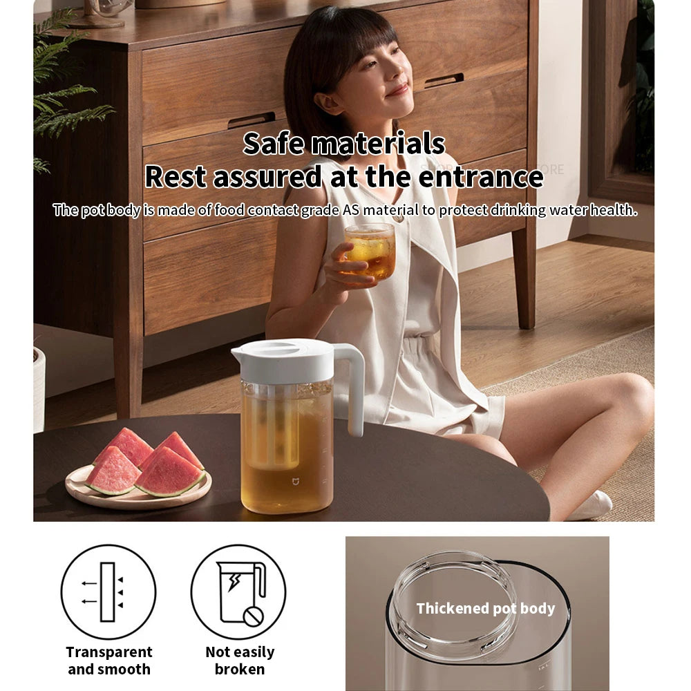 Original New Xiaomi MIJIA Cold Water Pot 1.6L Large Capacity Household Cold Water Pot Coffee Pot Tea Pot Ice Extraction Pot