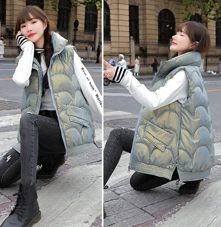 Vest for Women Quilted Warm Clothes Fashion 2025 Cheap Sleeveless Padded Cotton Waistcoat Woman Winter Clothing Casual Autumn