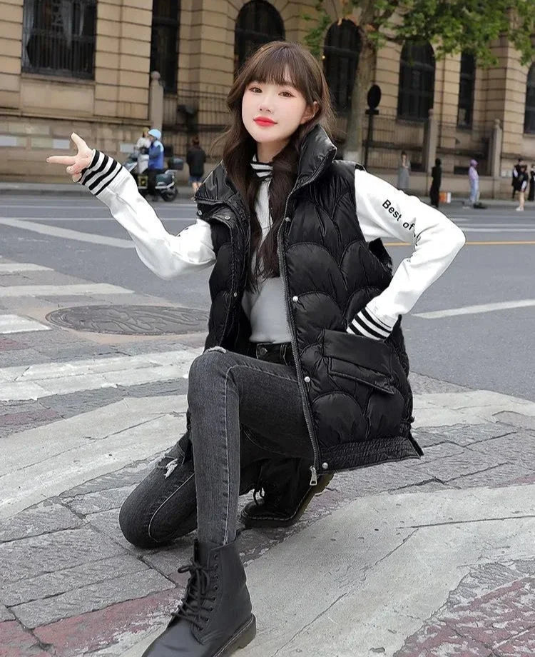 Vest for Women Quilted Warm Clothes Fashion 2025 Cheap Sleeveless Padded Cotton Waistcoat Woman Winter Clothing Casual Autumn