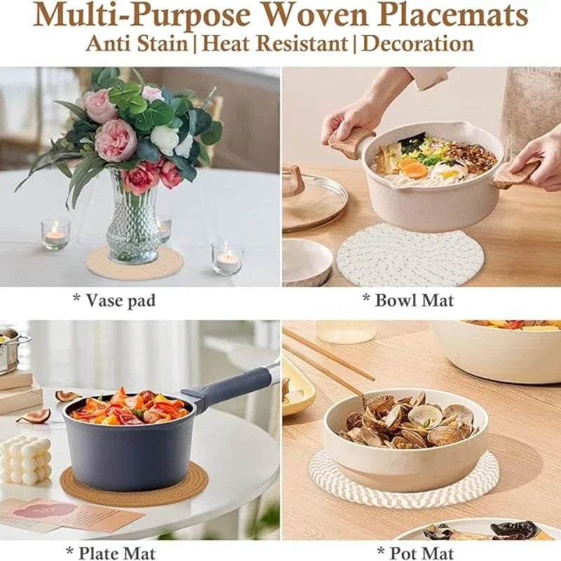 Hot POTS and pans 4 heat-resistant pad kitchen pot holders for new home and farmhouse decor Home essentials for fall home decor
