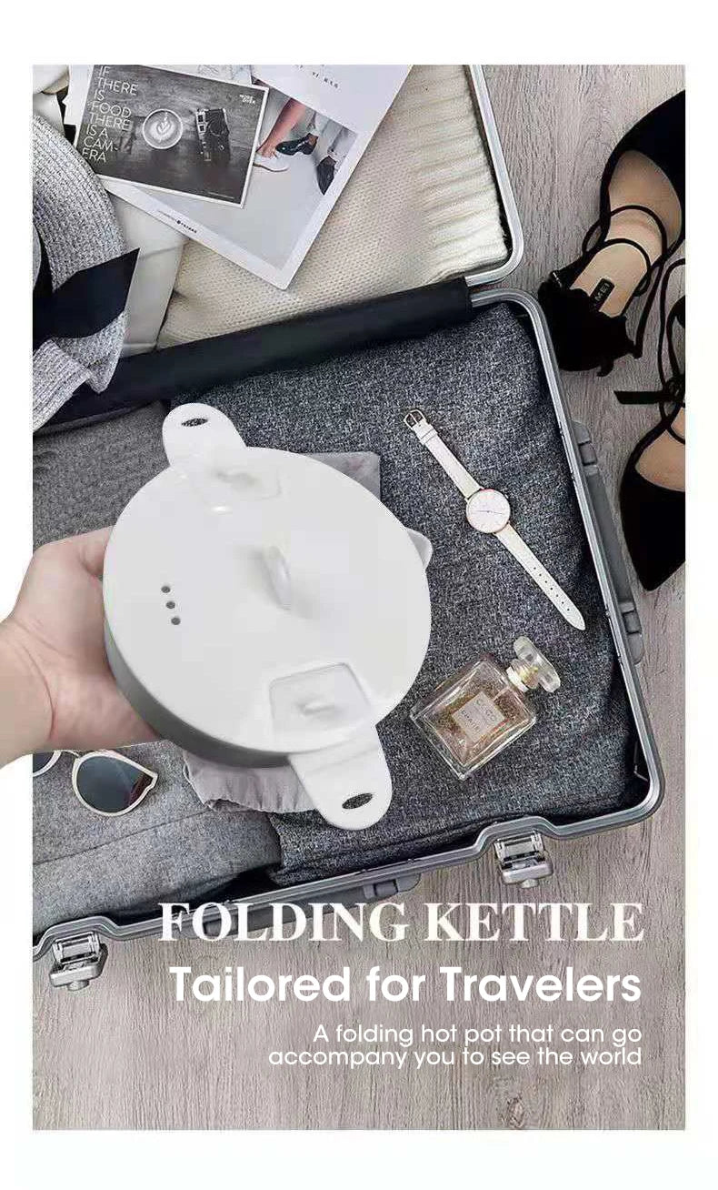 Multi Portable Foldable Silicone Pot For Travel 110/220V Kettle Electric Cook Hot Pot Water Boiler Camping Folding Electric Pot