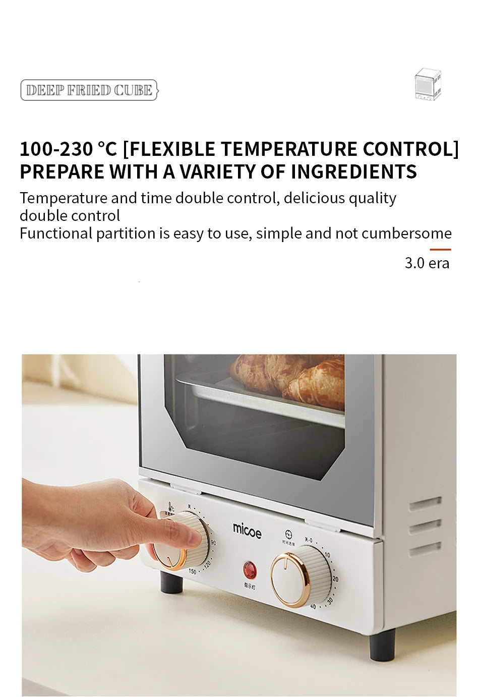 Household electric oven desktop mini large capacity multifunctional baking bread barbecue machine precise temperature control