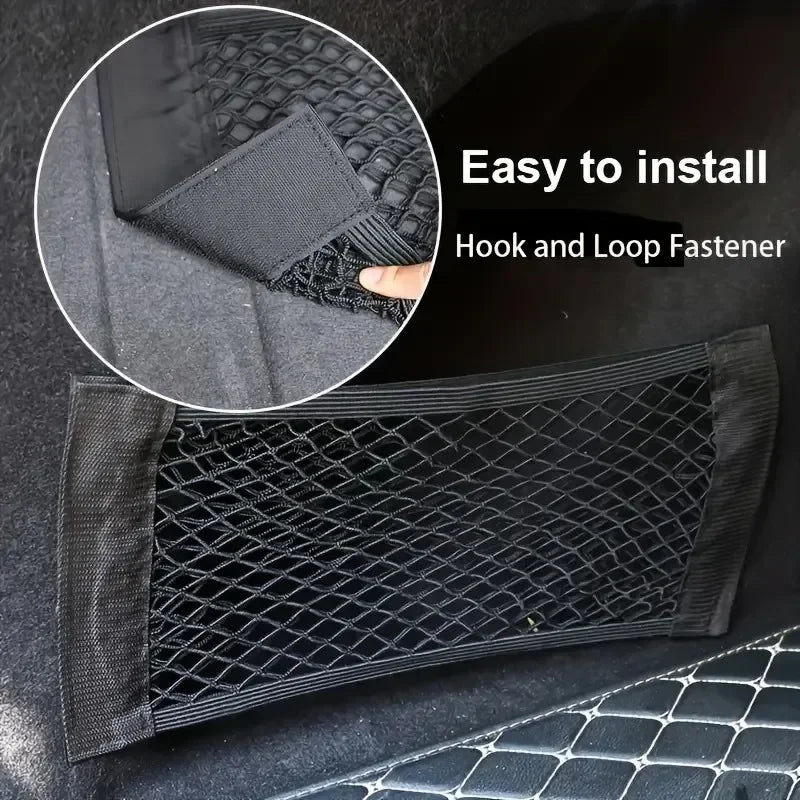 Universal Car Mesh Bag Storage Net Car Storage Bag Double Mesh Trunk Storage Net Car Built-in Storage Bag Car Trunk Storage Net