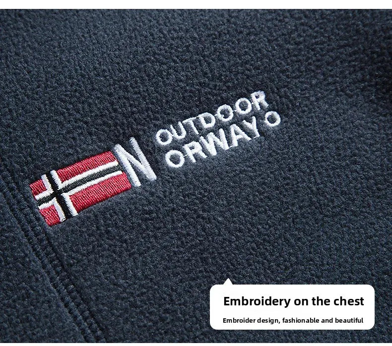 High Quality Thickened Fleece Lined Hat Jacket Embroidered Cotton Jacket Warmth Retention Outerwear for Men Summer Thin