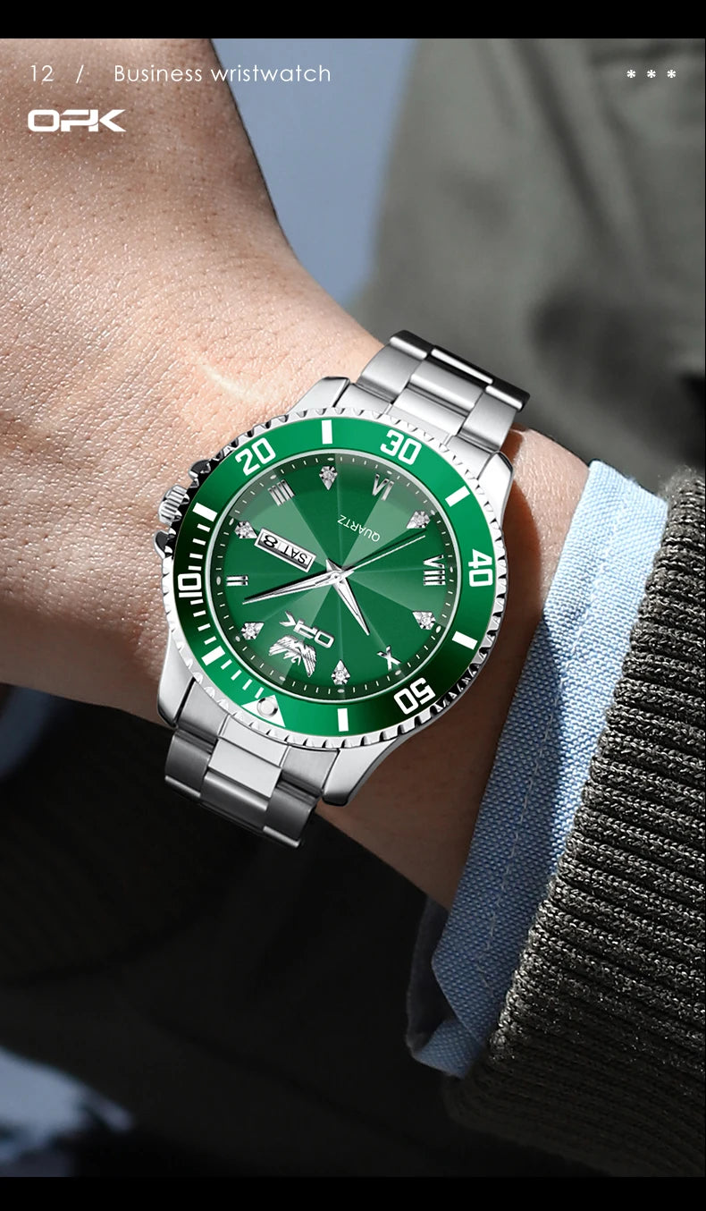 OPK Brand Men's Watches Luxury Gold Wristwatch for Men High-end Waterproof Original Watch 8171