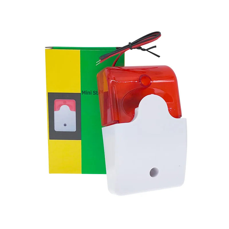HH-103 Mini strobe siren indicator light sound alarm lamp flashing light wired red 12V 24V 220V 110DB