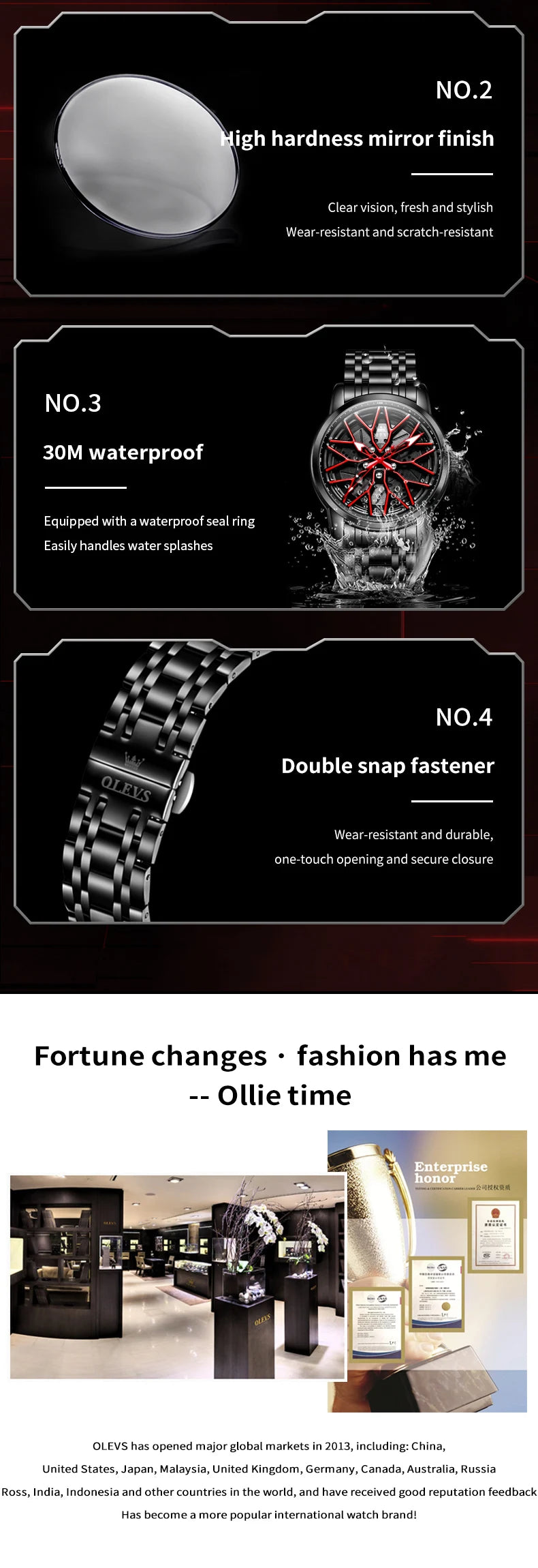 OLEVS 3701 Mens Watch Rotatable Wheel Hub Dial Fashion Quartz Watch Waterproof Luminous Stainless Steel Watches For Man Original