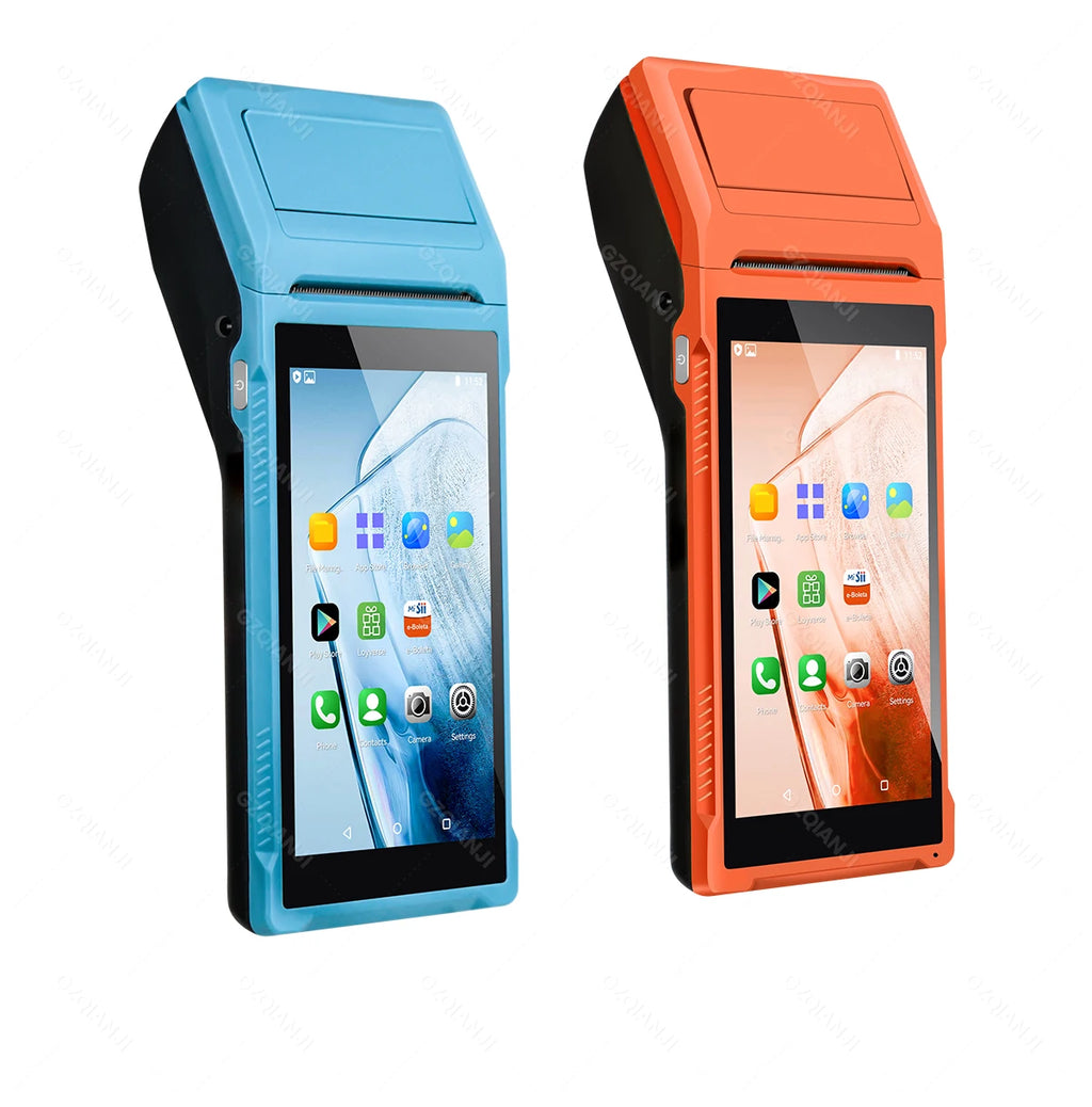 4G 3G Android 12/8.1 PDA POS System & 58mm Thermal Printer Bluetooth WiFi Handheld POS Terminal 5.5'' Touch Screen Loyverse app