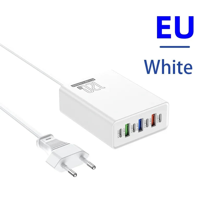 Xiaomi 120W Desktop Phone Charger Adapter Power Multiports USB Type-C Fast Charging EU/US/UK Plug For iPhone Xiaomi Huawei Plug