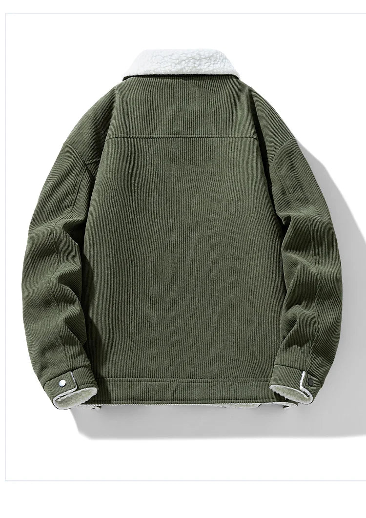 Men's Jackets and Coats Fashion Warm Corduroy Thick Coats 2024 Winter Fashion Men's Coats Down Jackets Men's Cotton Clothing