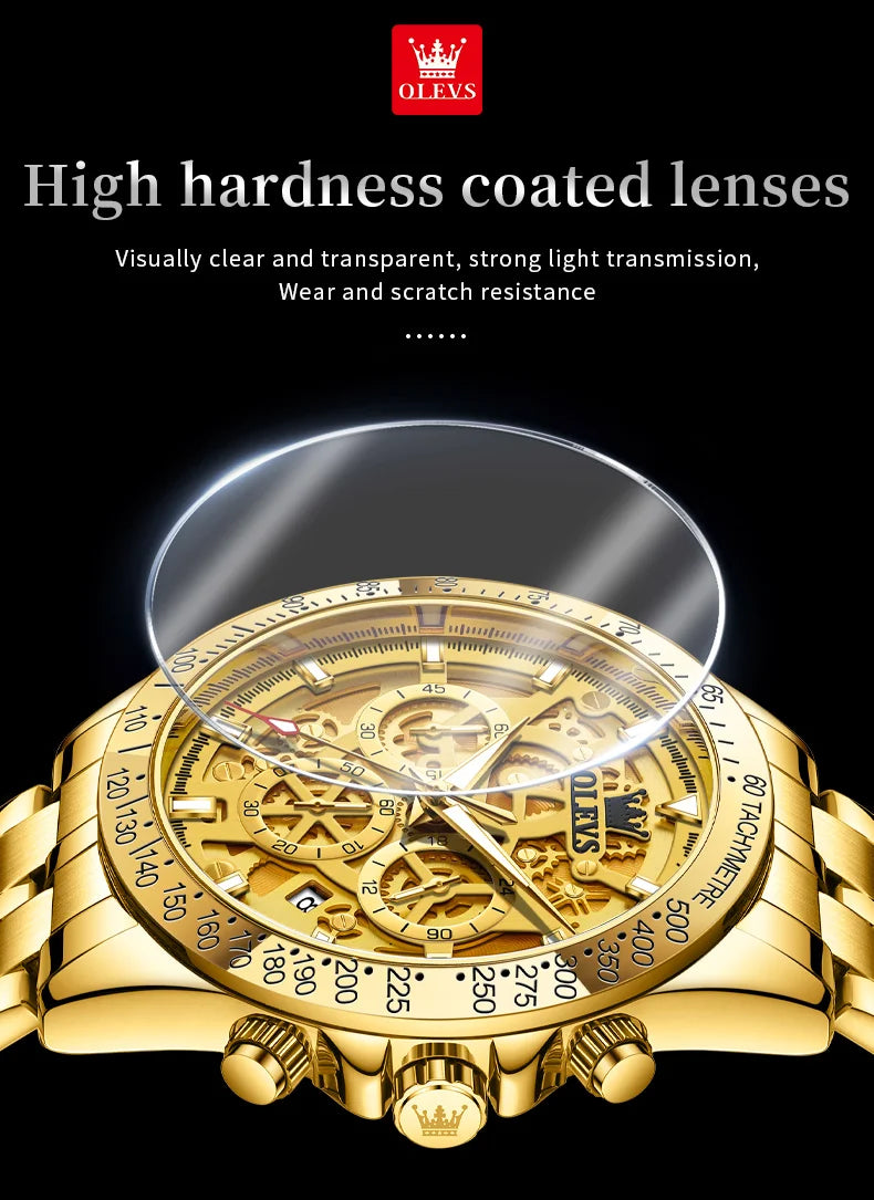 OLEVS 9913  Men's Watches Original Quartz Watches For Men Waterproof Luminous Chronograph Date 24 Hours Watches Luxury Men