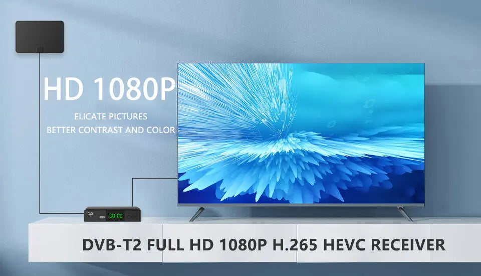 JN812 H.265 TDT DVB-T2 C Digital Terrestrial TV Receiver HD DVB-T2 FTA Set Top Box EPG USB PVR TV Tuner for HD/Old TV