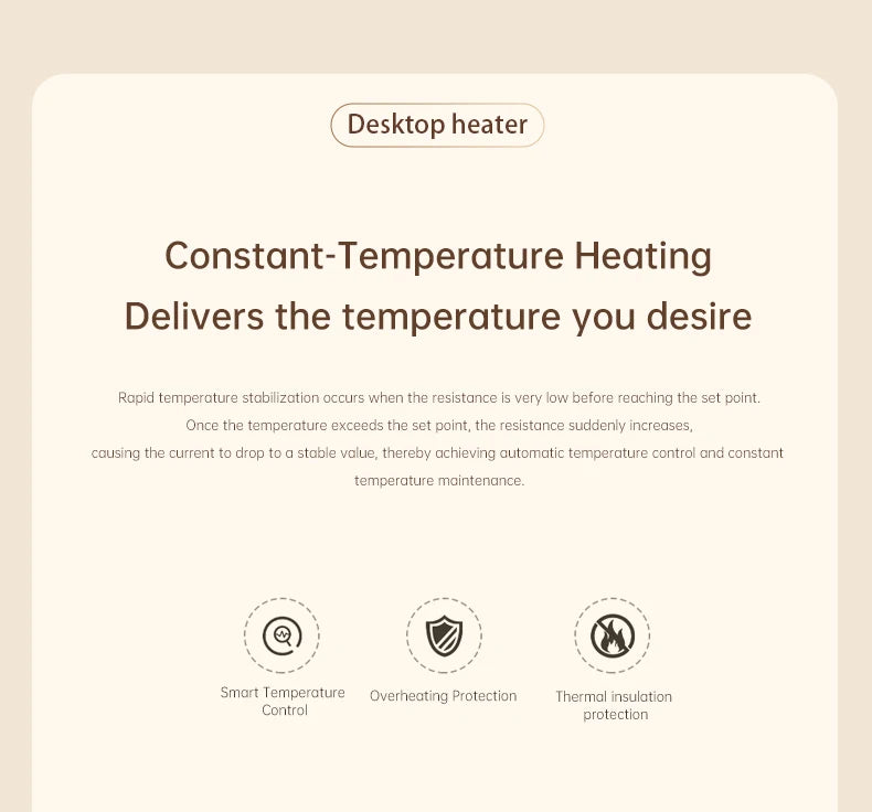 Desktop Heater Electric Heater Hot Air Blower Portable Heater Mini Energy Saving for Office Room Dormitory Home Appliance Warmer