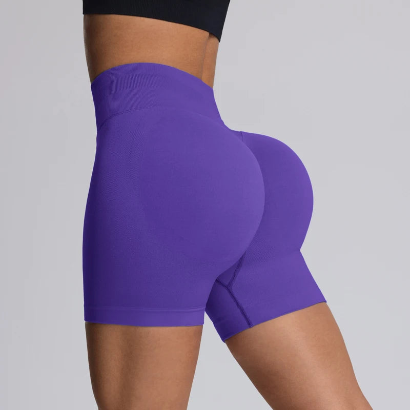 High Impact Summer Yoga Shorts Sportswear Woman Gym Seamless Workout High Waist Shorts w/Tummy Control Running Fitness Leggings