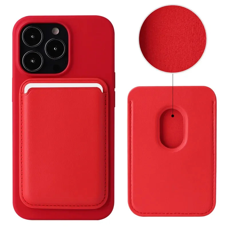 Magnetic Leather Wallet Card Holder Macsafe Phone Stand for Magsafe IPhone 15 14 13 Pro Max Mac Safe Support Telephone Bracket