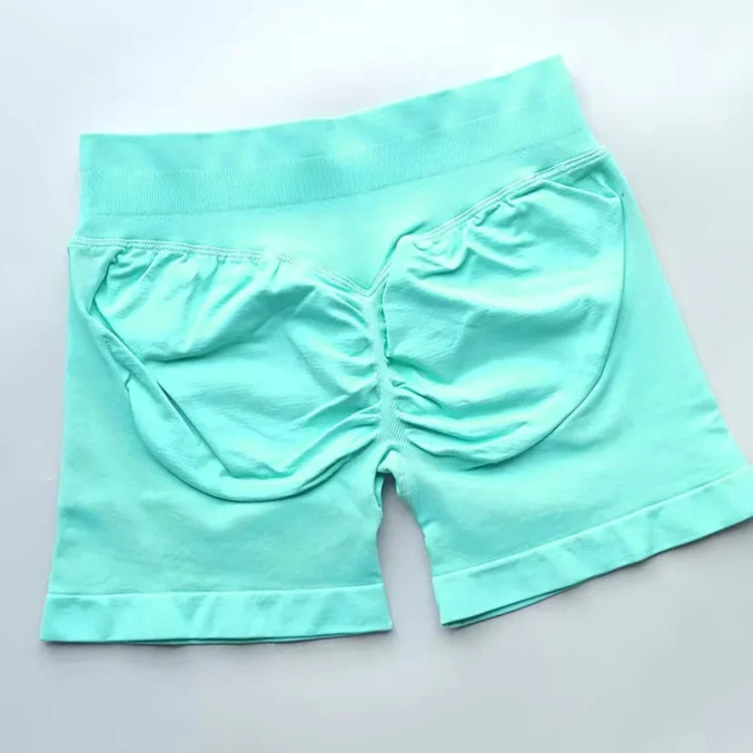 Gym Summer Women's Yoga Exercise Shorts Seamless High Waist Hip Tight Solid Color Shorts Yoga Exercise leggings