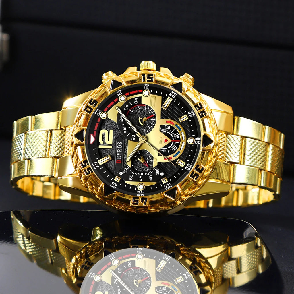 Men Watch 2pcs/set, Classic Fashion Men's Business Quartz Watches Sets Analog Casual Wrist Watch Sets, Gifts for Men.