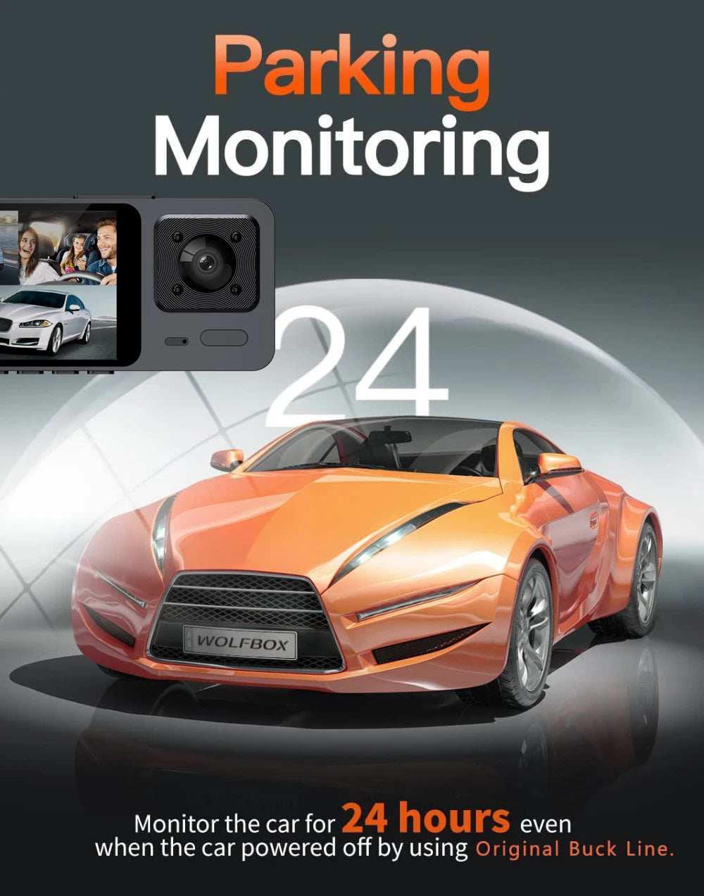 Wifi 3 Camera Car Dvr 3 Channel Dash Cam FHD 1080P Dash Camera Interior Dashcam Video Recorder Black Box 24H Parking Monitoring