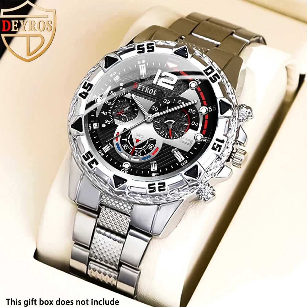 Men Watch 2pcs/set, Classic Fashion Men's Business Quartz Watches Sets Analog Casual Wrist Watch Sets, Gifts for Men.