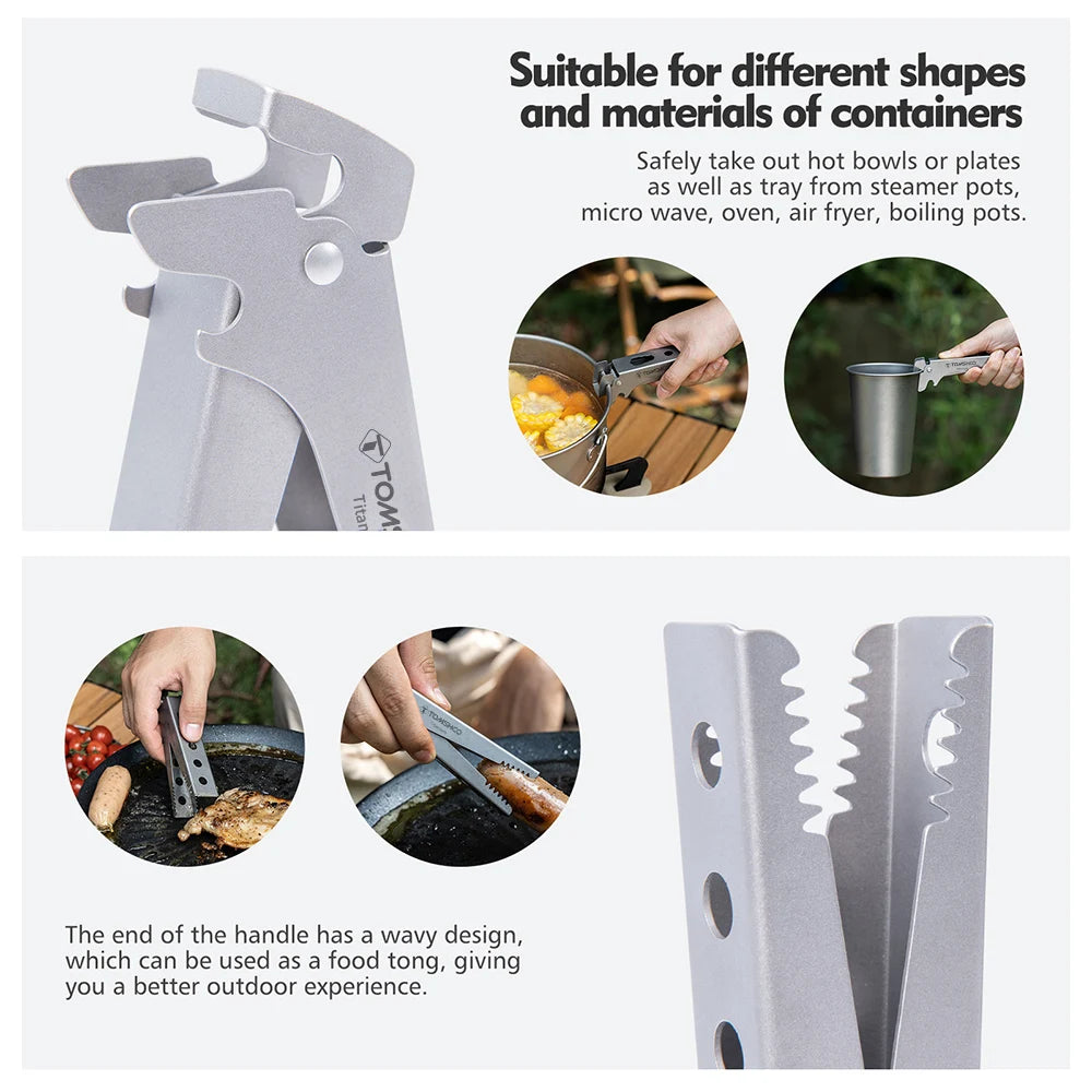 Titanium Pot Clip Multi-functional Kitchen Utensil Clip Heat-resistant Pot Holder Non-slip Pot Clip Versatile Pot and Pan Holder