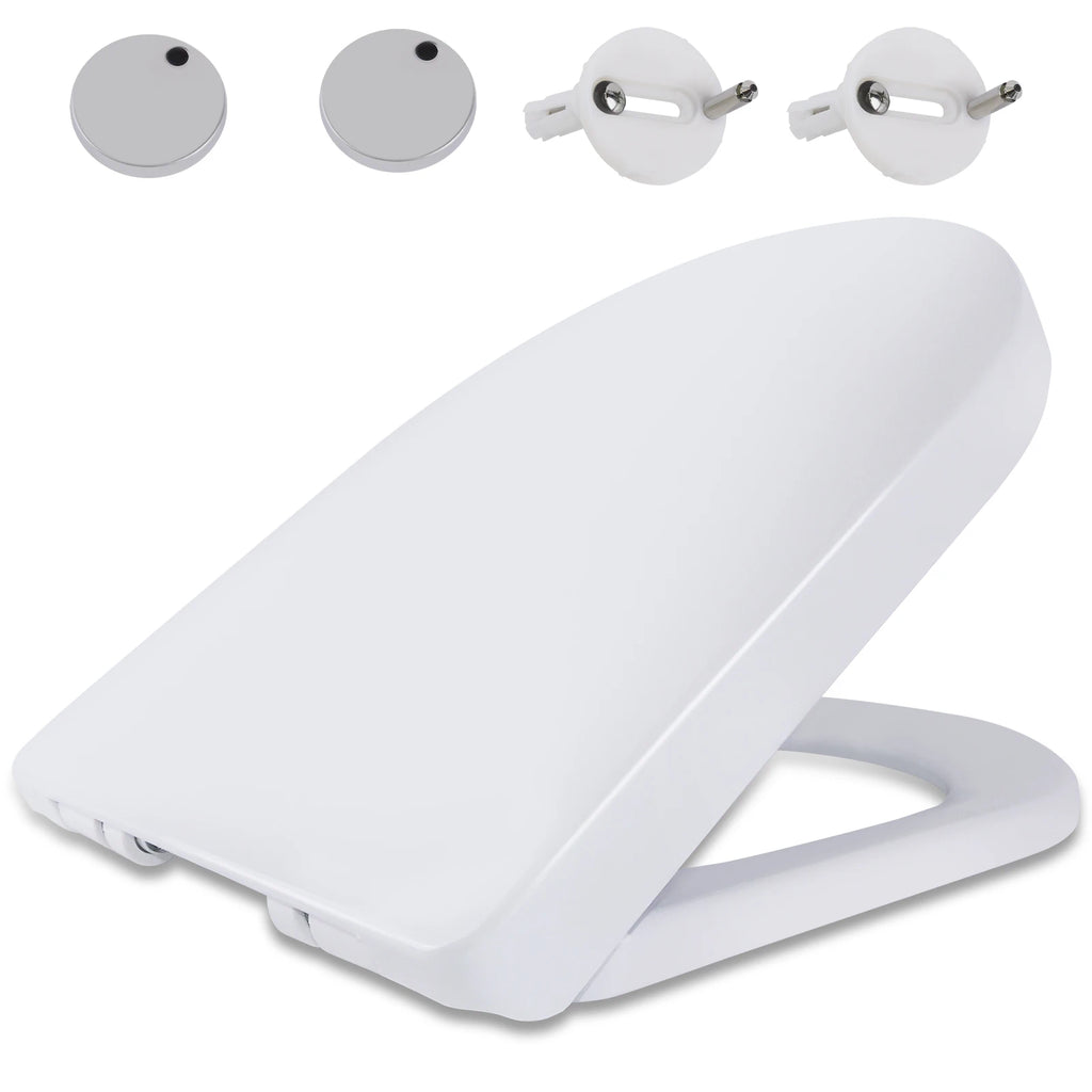 BRIEFNESS D-Type Toilet Cover with Soft-Close Mechanism clip-on toilet seat Antimicrobial Easy to CleanRemovable