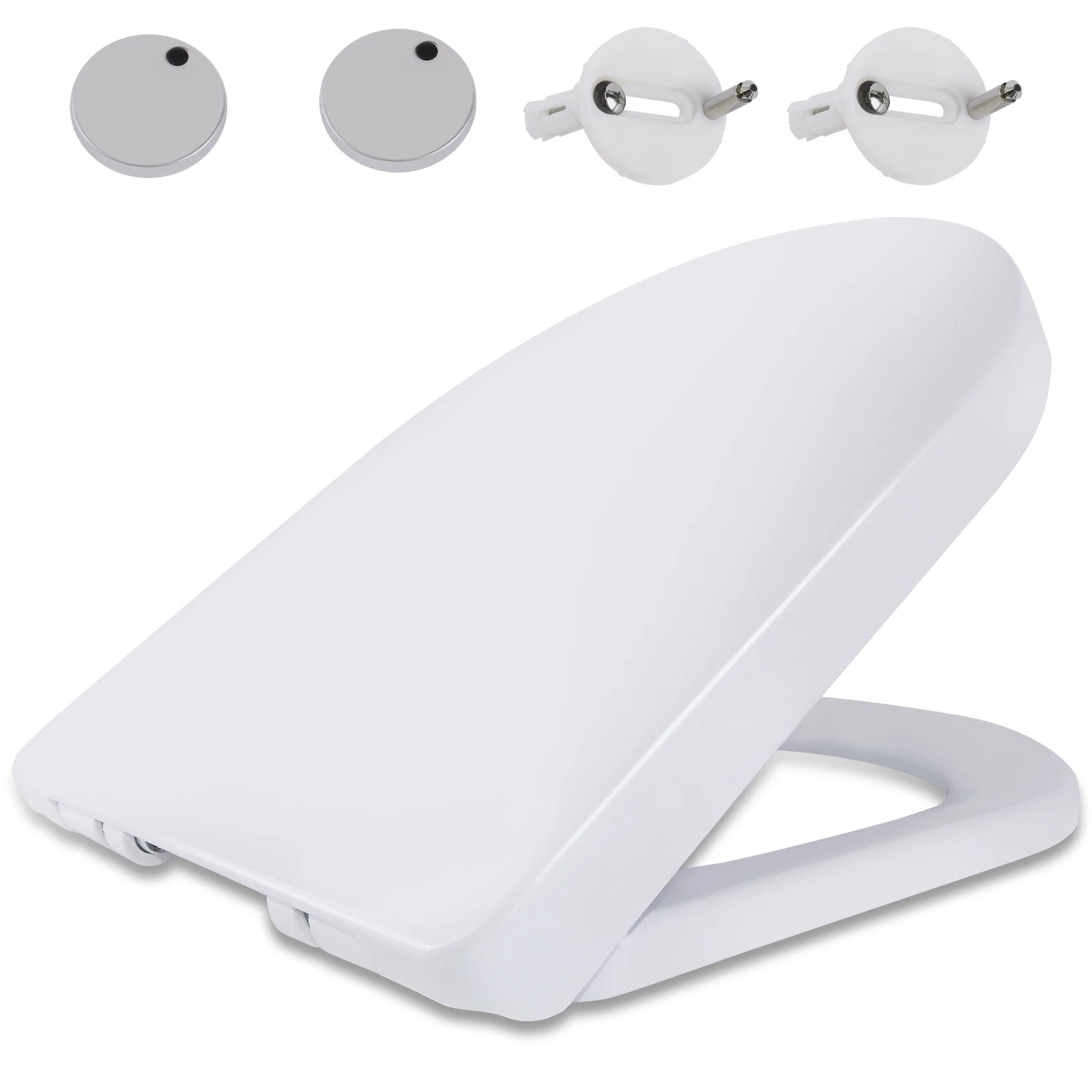 BRIEFNESS D-Type Toilet Cover with Soft-Close Mechanism clip-on toilet seat Antimicrobial Easy to CleanRemovable