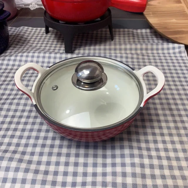 Cast iron enamel pot, internet famous small blue pot, helmet, ingot pot, soup pot, stew pot, enamel pot