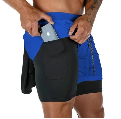 UFC two-in-one men's sports shorts, casual, quick-drying, double-layer breathable, suitable for summer running and fitness