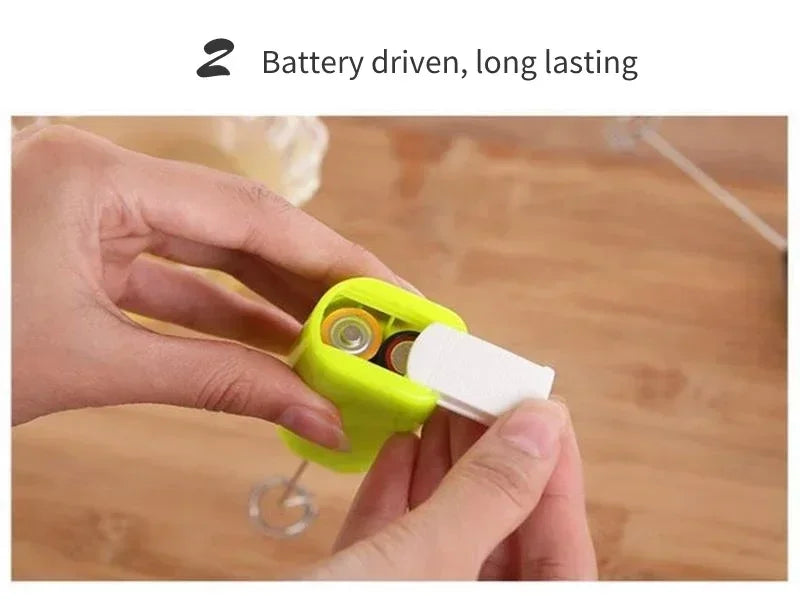 Electric Whisk Mixer Household Handheld Mini Egg Beater Kitchen Blender Coffee Milk Tea Beat Up Cream Stirring