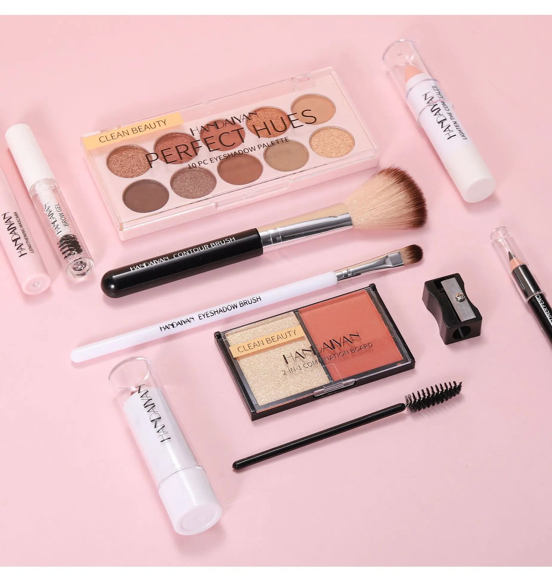 Professional Makeup Kit 11 Pieces Eyeshadow Contour Blusher Set Waterproof Highly Pigmented Smudge Proof Face Cosmetics Collecti