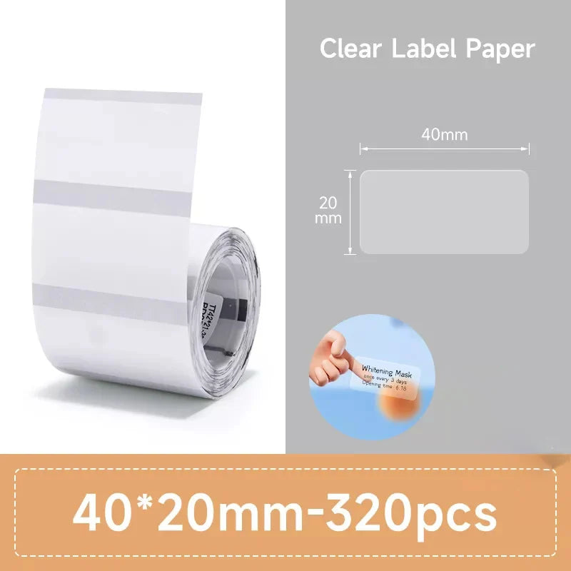 NiiMbot B1/B203 B21/B3s Label Printer Waterproof Anti-Oil Tear-Resistant Price Tag Pure Color Scratch-Resistant Label Paper