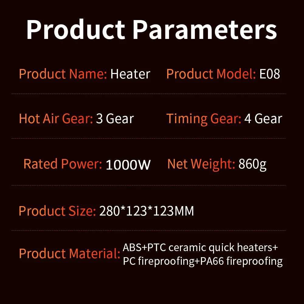 Portable Heater Electric Heater Convenient Bedroom Heater Heating Warm Winter Warmer Machine Fast Heating Office Home Appliance