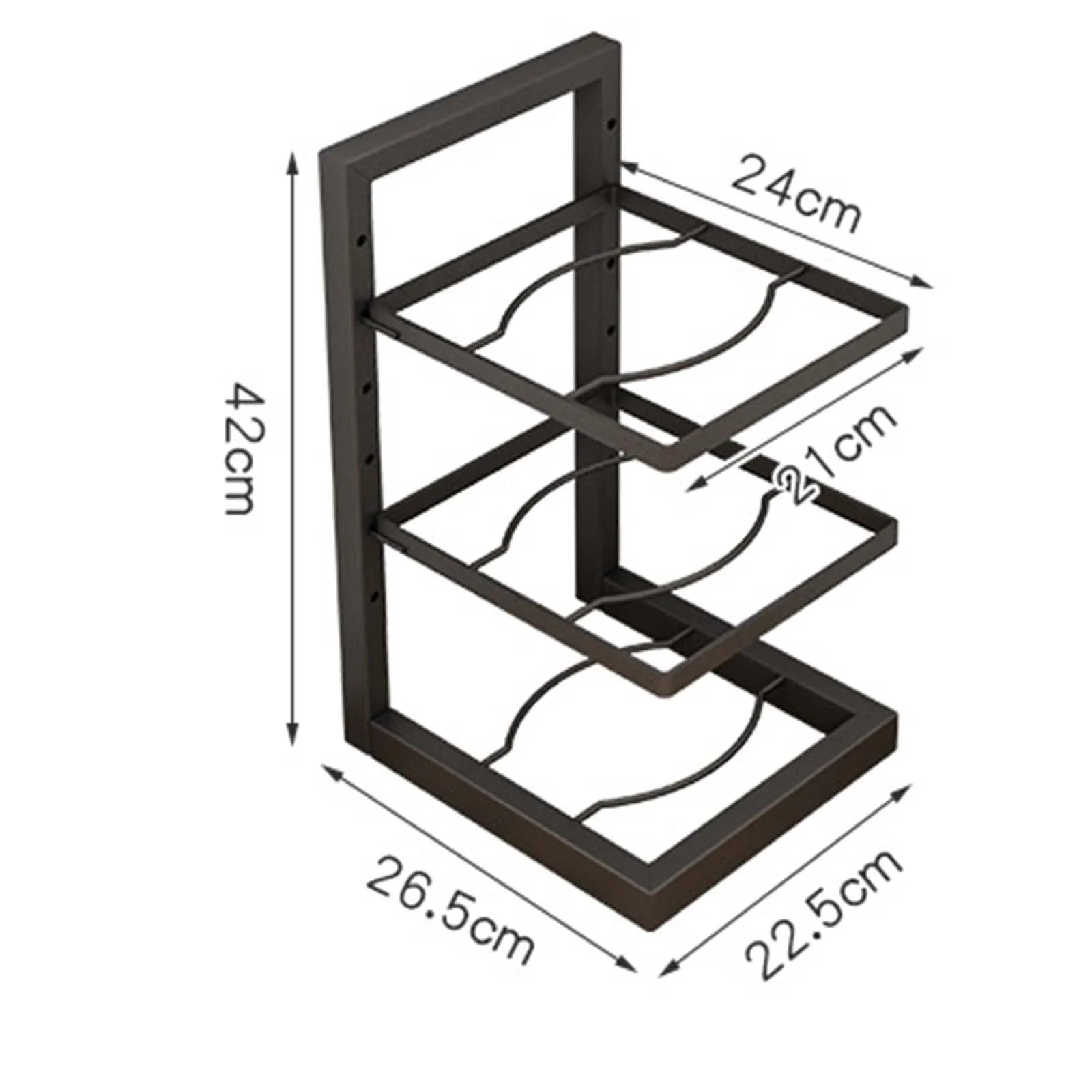 Pot and Pan Organizer Heavy Duty Kitchen Organizer Pot Organizer for Home Kitchen Organizer Cookware Stand under Cabinet