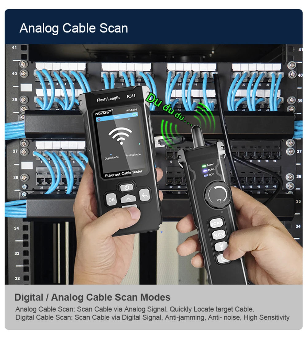 NOYAFA NF-8506 Network Cable Tester Multifunction Cable Tracker Support PING test/IP scan/Poe Measure Length Wiremap Tester