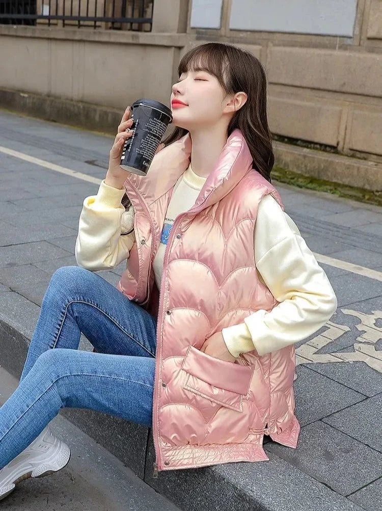 Vest for Women Quilted Warm Clothes Fashion 2025 Cheap Sleeveless Padded Cotton Waistcoat Woman Winter Clothing Casual Autumn