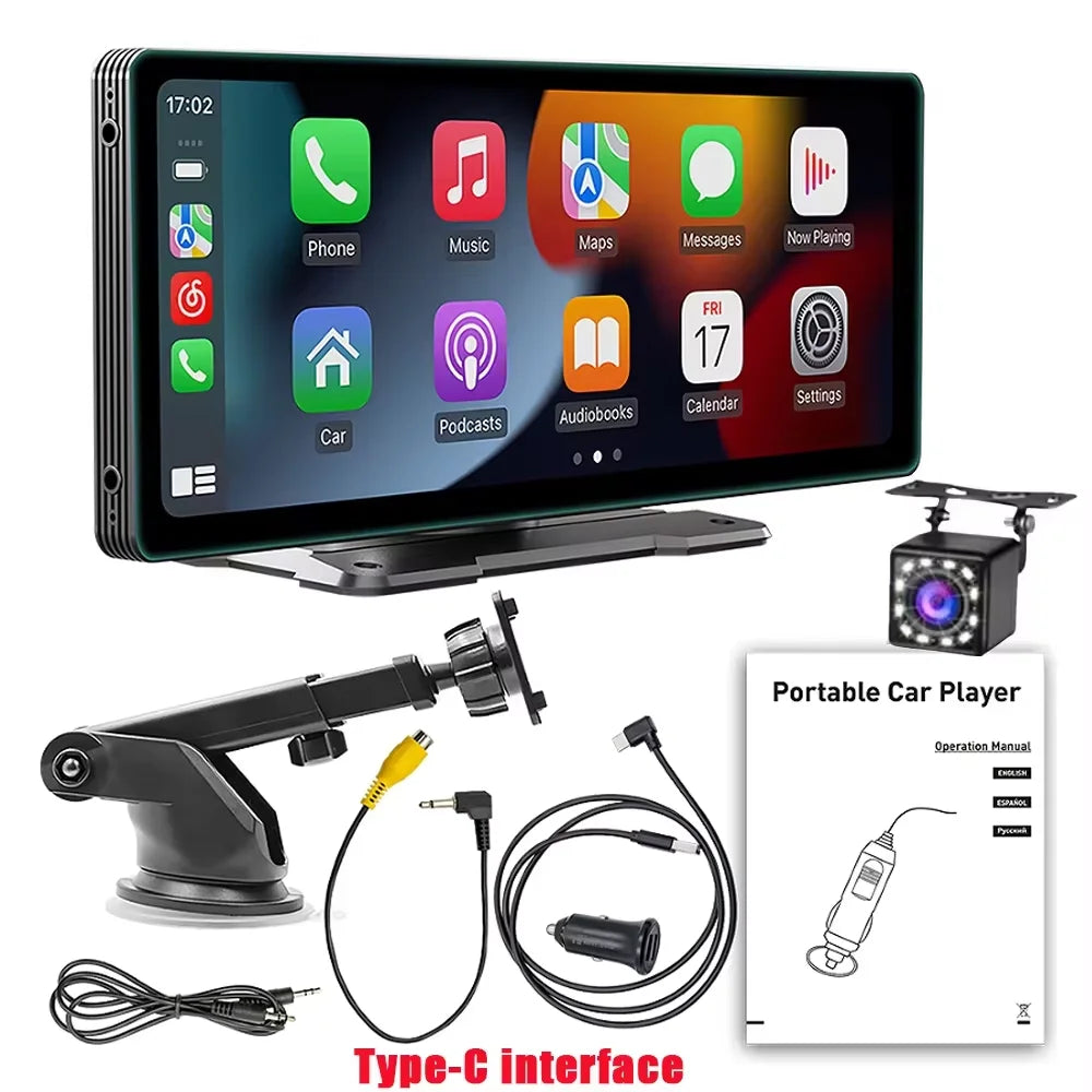 Universal 10.26" Screen Carplay Car Radio Multimedia WIFI Video Player Wireless Carplay Screen+12LED Camera for Apple or Android