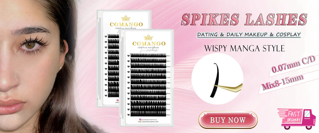 CoMango Wispy Pointy Base Premade Russian Volume Fans 3D 6D 10D 12D 14D 16D Lashes Extension 300 Fans False Mink Eyelashes
