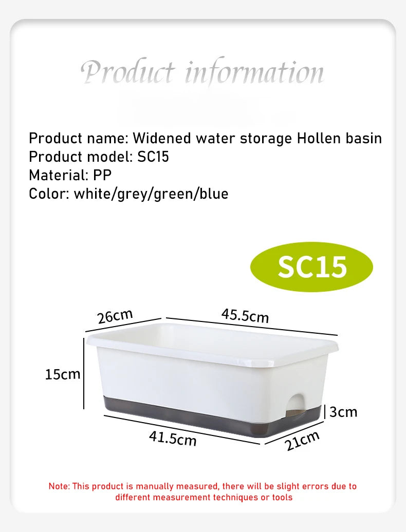 Second Generation Thickened Hollen Pot Self-priming Water Breathable Rectangular Vegetable Pots Home Garden Balcony Planting Box