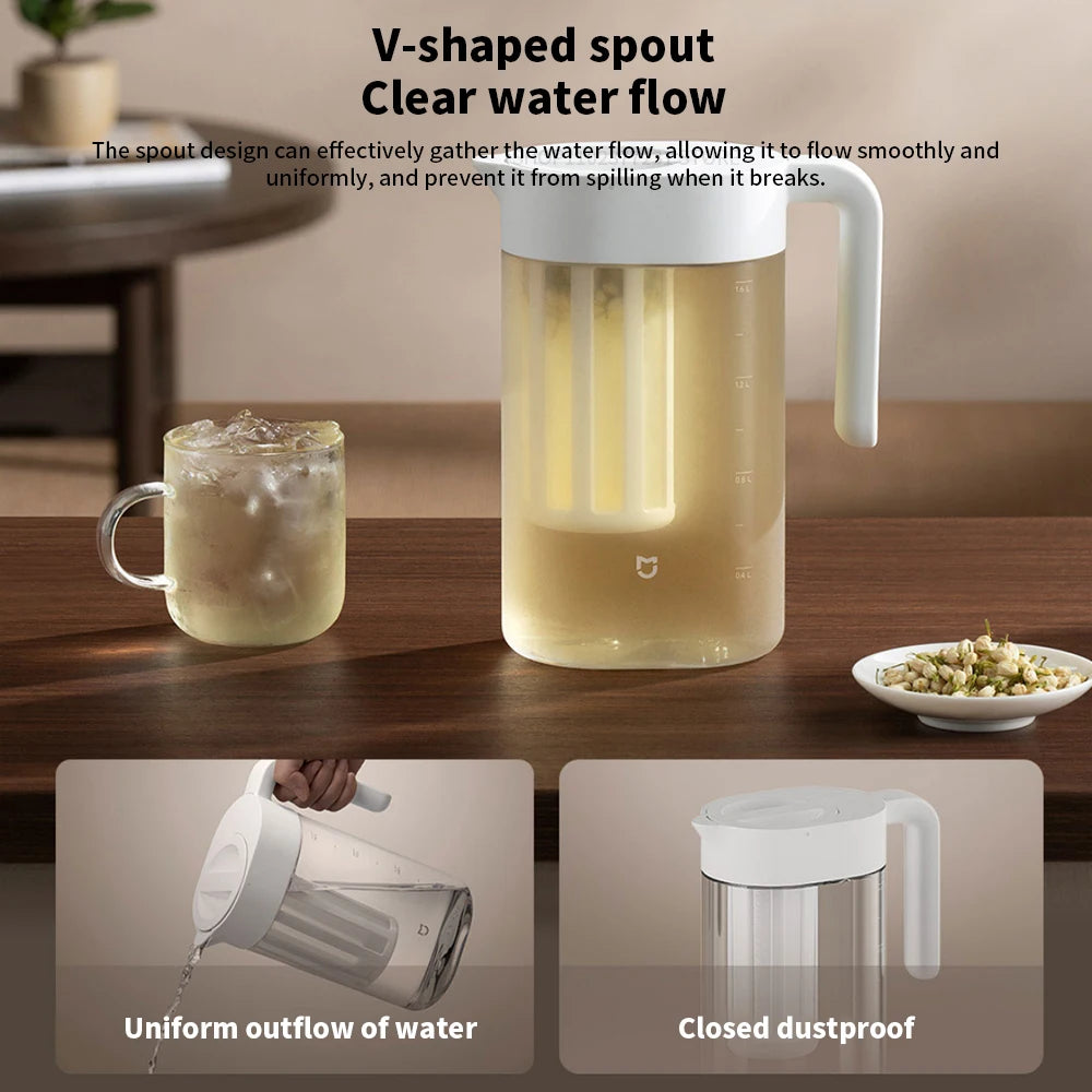 Original New Xiaomi MIJIA Cold Water Pot 1.6L Large Capacity Household Cold Water Pot Coffee Pot Tea Pot Ice Extraction Pot