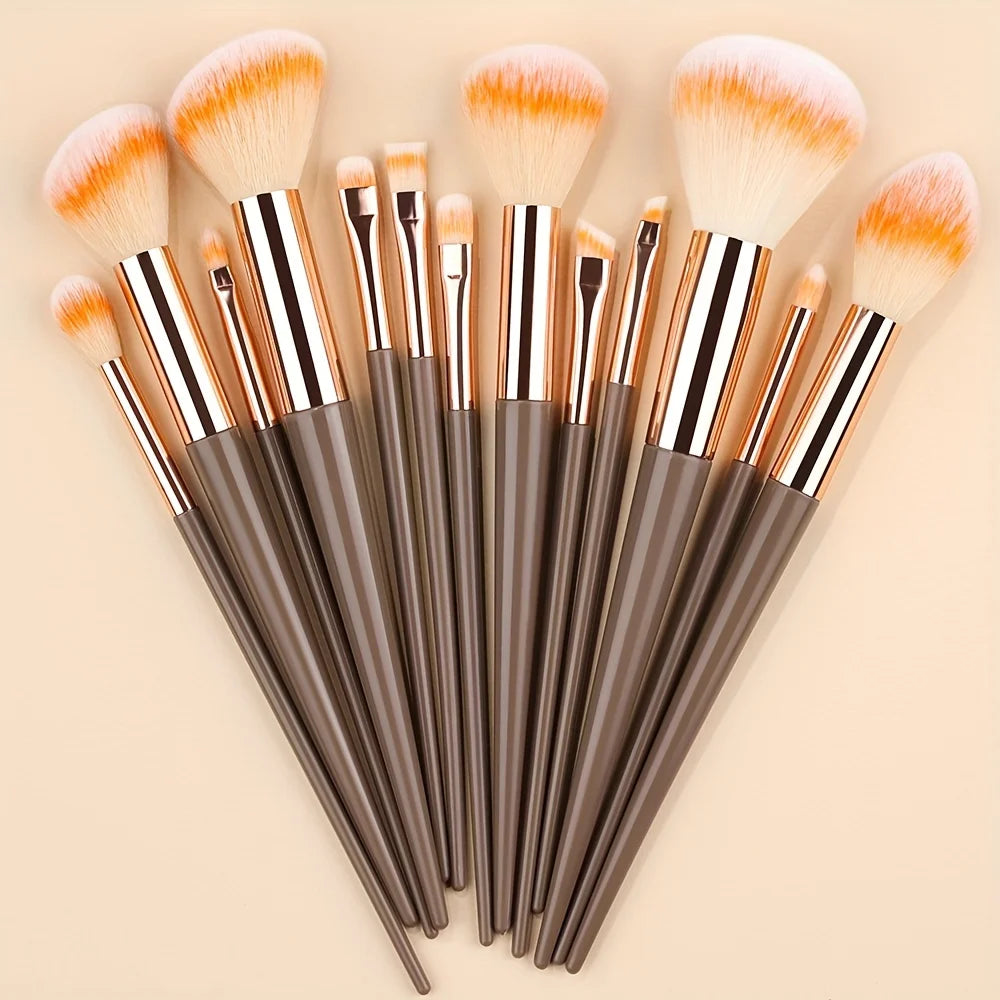 Makeup Brushes Set 13Pcs Premium Synthetic Brush Foundation Powder Blending Concealer Eyeshadow Blush Cosmetics Brushes Travel