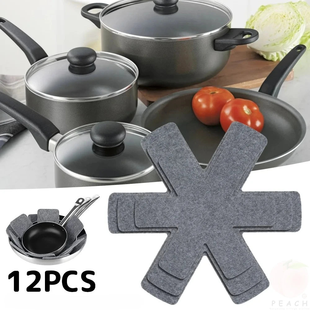 Pot and Pan Protectors 12Pcs Pot Dividers Pad Non-woven 3 Sizes Pans Separator Pads for Protecting Separators Pads Cookware