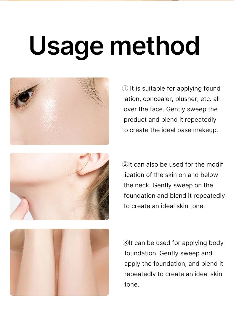 Makeup Brush for Contouring Tanning Liquid Foundation Cream Blush Soft Bristle Multi-purpose Makeup Tool for Days