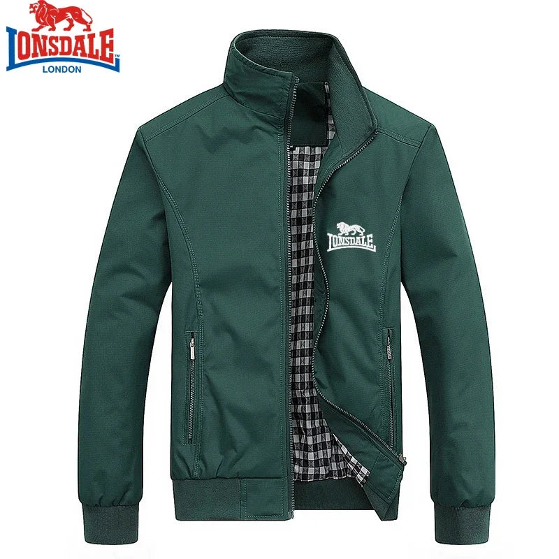 Embroidered LONSDALE Spring and Autumn Casual Solid Color Fashion Slim Fit Bomb Jacket Jacket Baseball Jacket Men's Jacket M-6XL